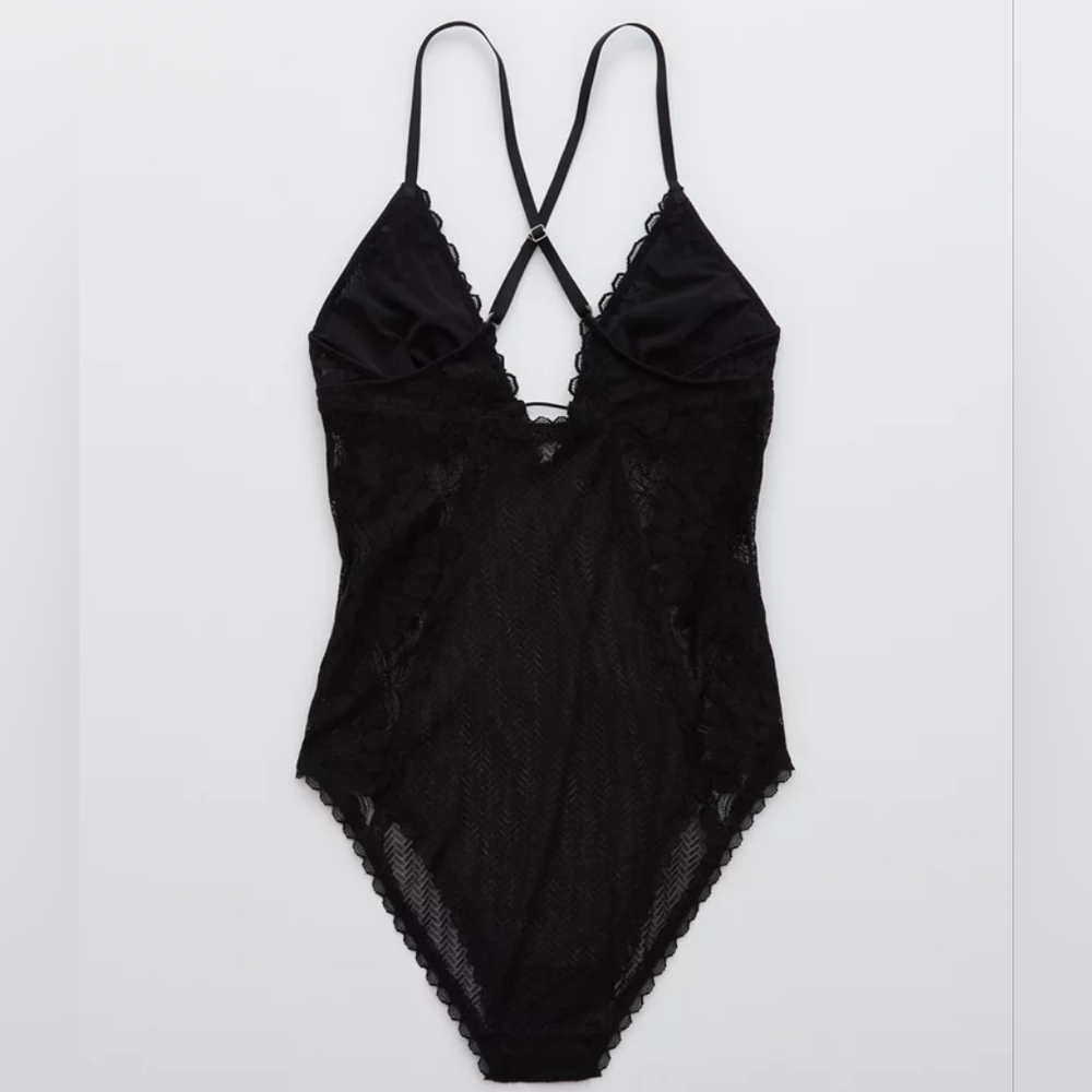 Aerie black lace bodysuit